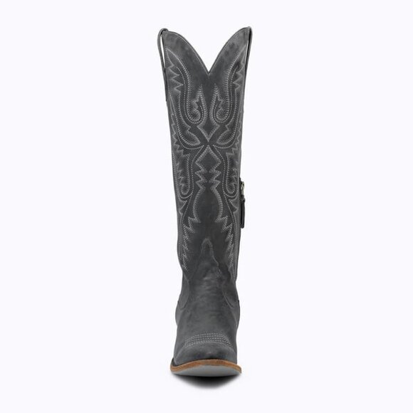 🆕Women Black Polyurethane Over the Knee Adjustable Thigh High Cowgirl Boot - Picture 6 of 6